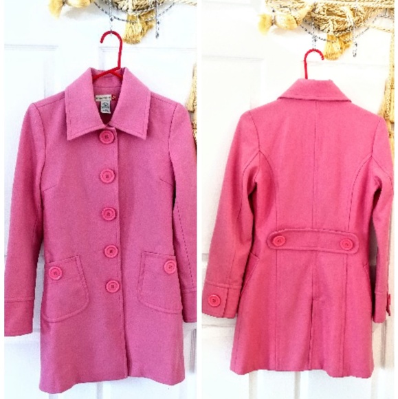 pink wool peacoat